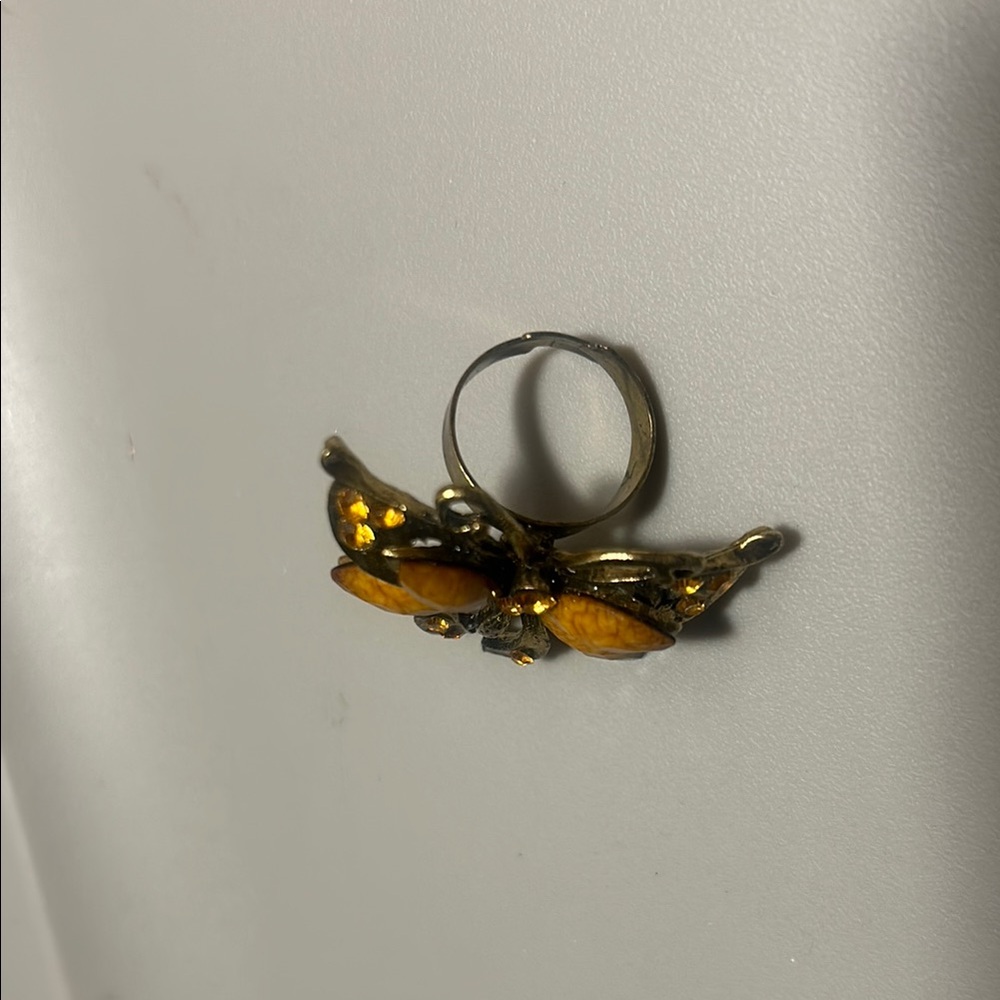 Butterfly Ring Amber Color - Picture 2 of 3